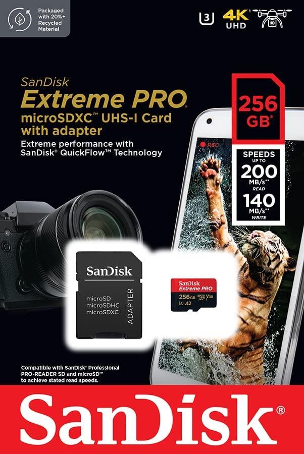 Sandisk Extreme Pro Micro 256GB 200MB/S Memory Card