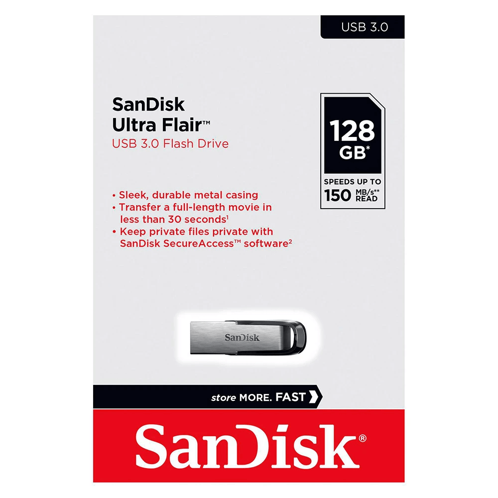 SanDisk Ultra Flair 3.0 128 GB USB Flash Drive